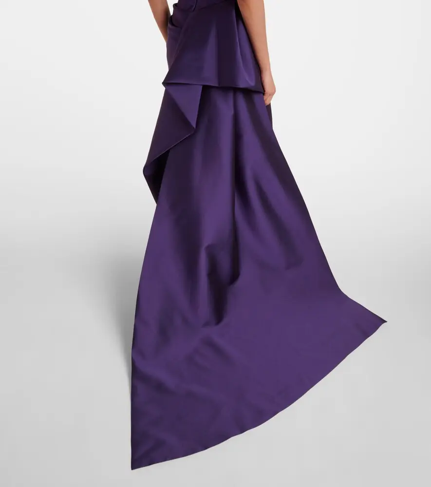 MONIQUE LHUILLIER Draped strapless mikado gown | Thumbnail 5
