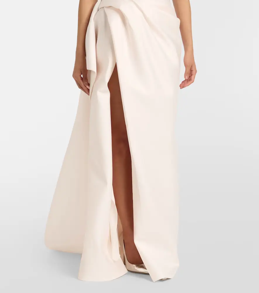 MONIQUE LHUILLIER Draped strapless mikado gown | Thumbnail 3