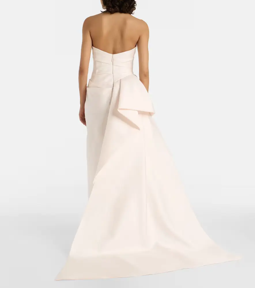 MONIQUE LHUILLIER Draped strapless mikado gown | Thumbnail 4