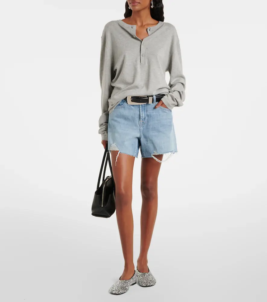 7 For All Mankind Monroe distressed denim shorts | Thumbnail 2 7 For All Mankind Monroe distressed denim shorts | Thumbnail 2
