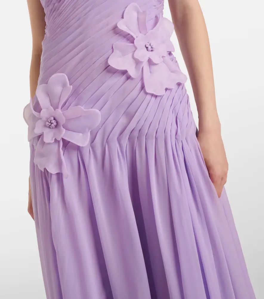 Leo Lin Amaya floral-appliqué gathered gown | Thumbnail 5