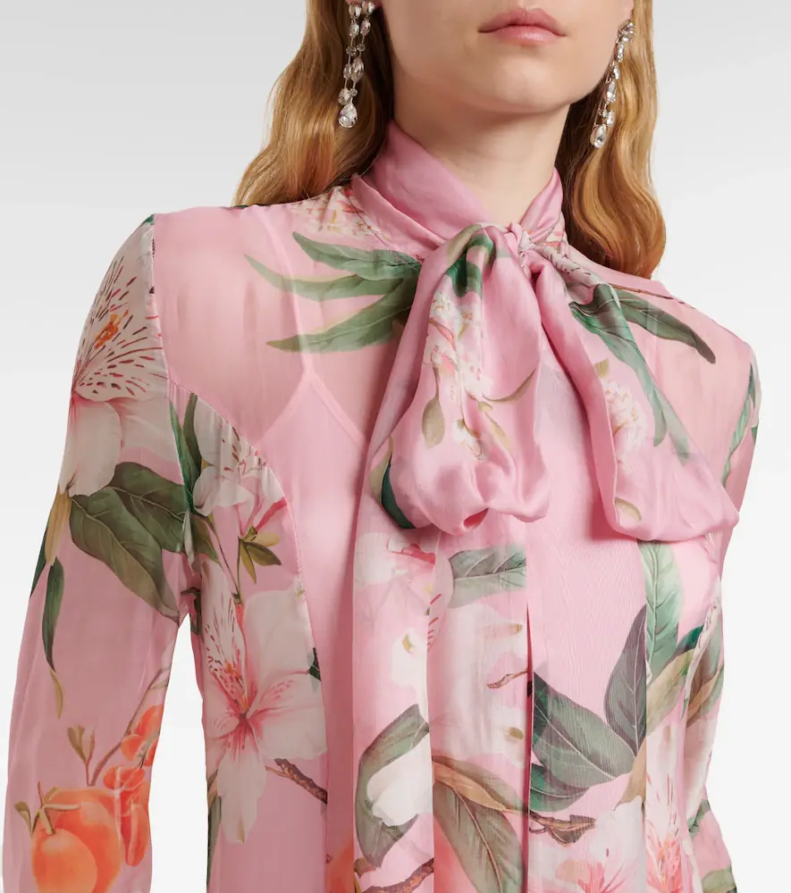 Leo Lin Lilith bow-detail floral chiffon maxi dress | Thumbnail 5