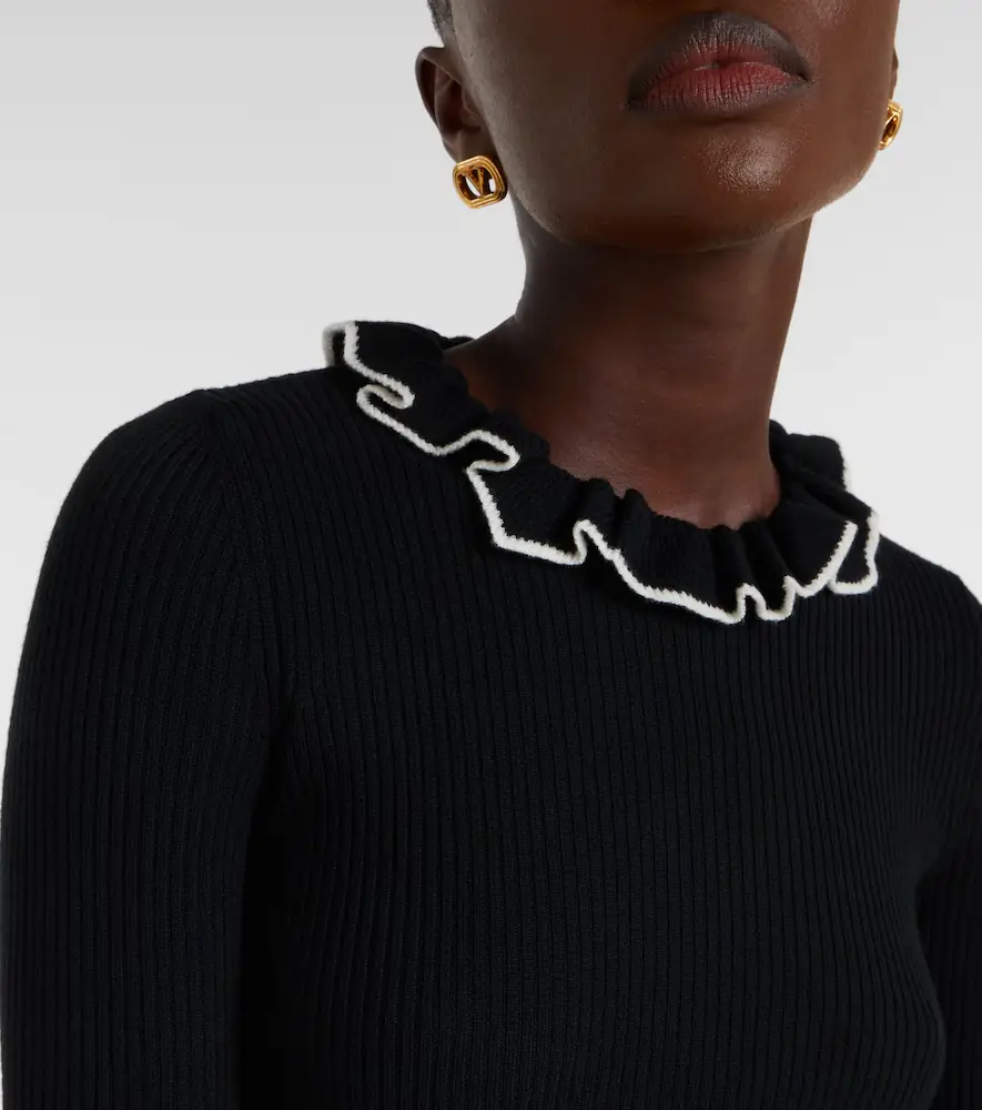 Valentino Ruffled virgin wool sweater | Thumbnail 4 Valentino Ruffled virgin wool sweater | Thumbnail 4