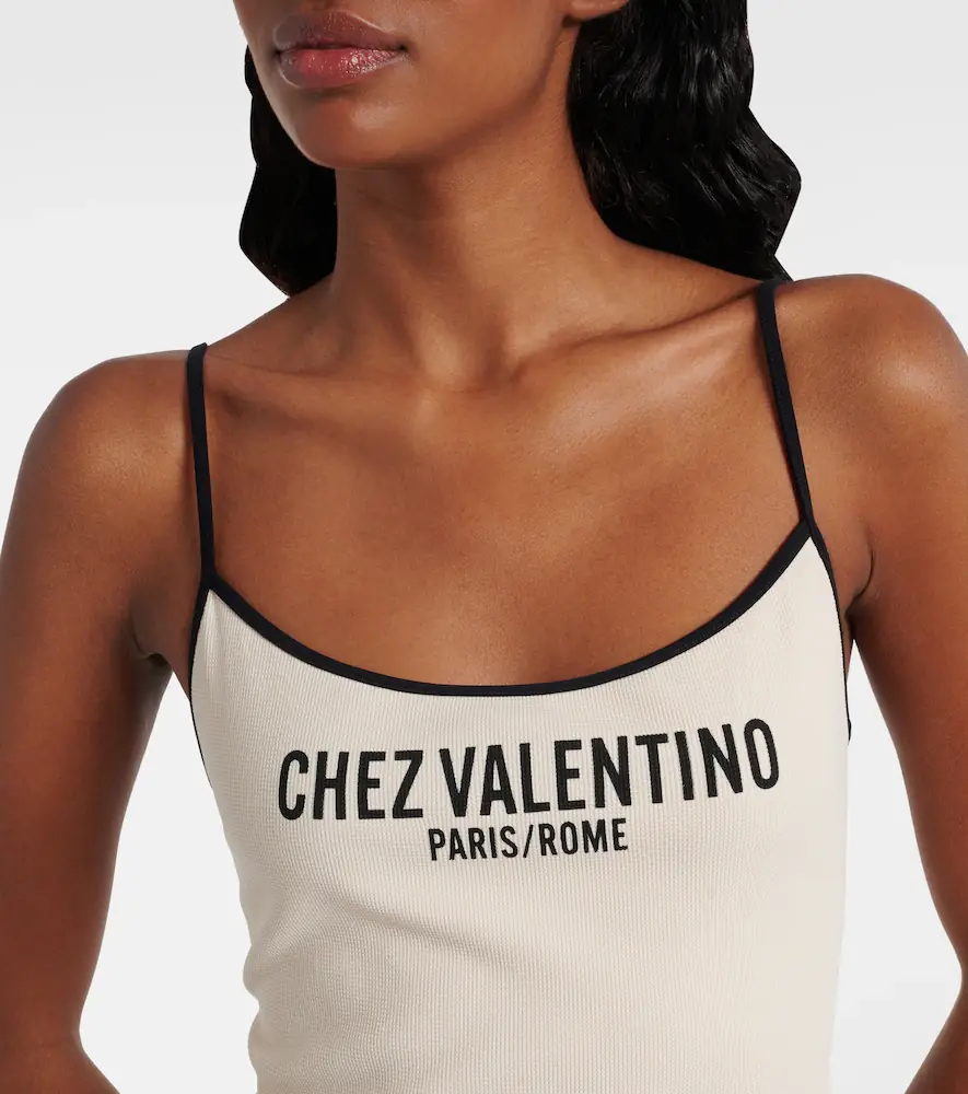 Valentino Logo printed piqué swimsuit | Thumbnail 3