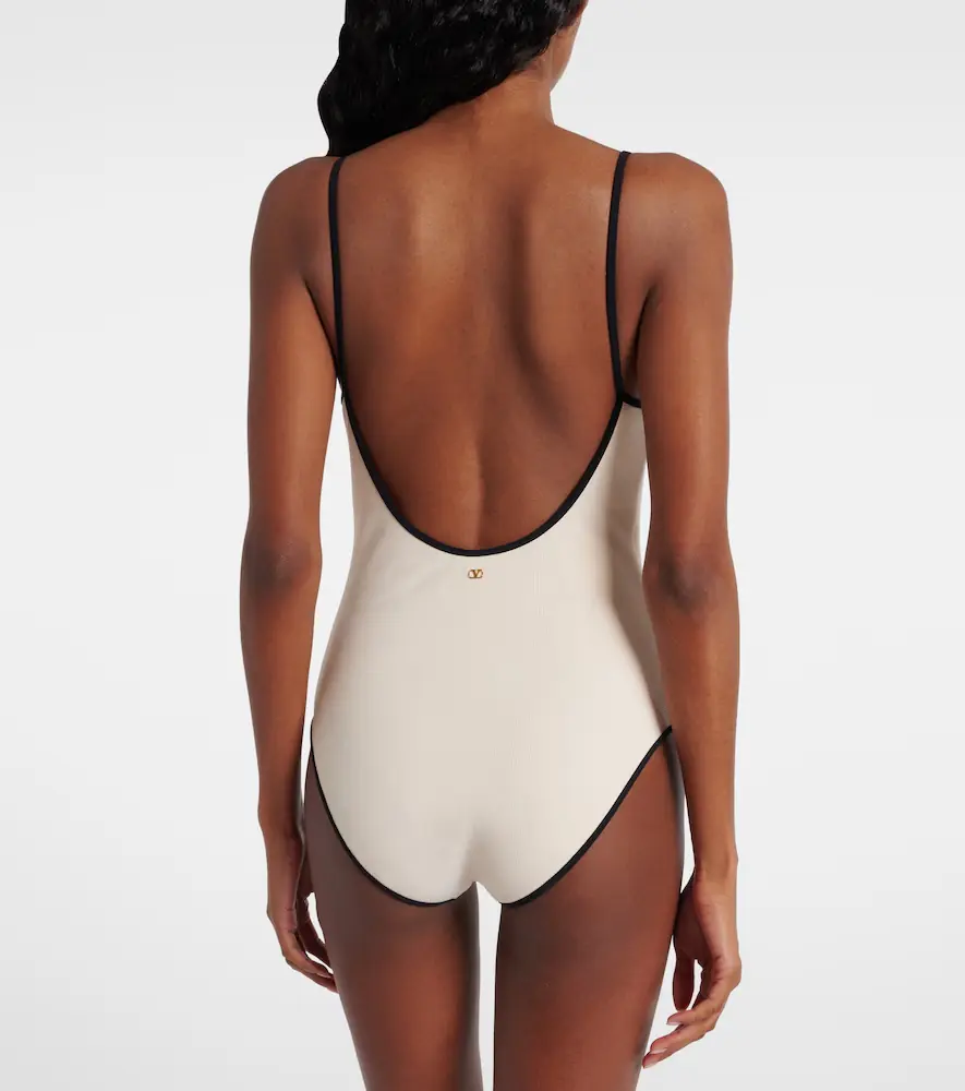 Valentino Logo printed piqué swimsuit | Thumbnail 6