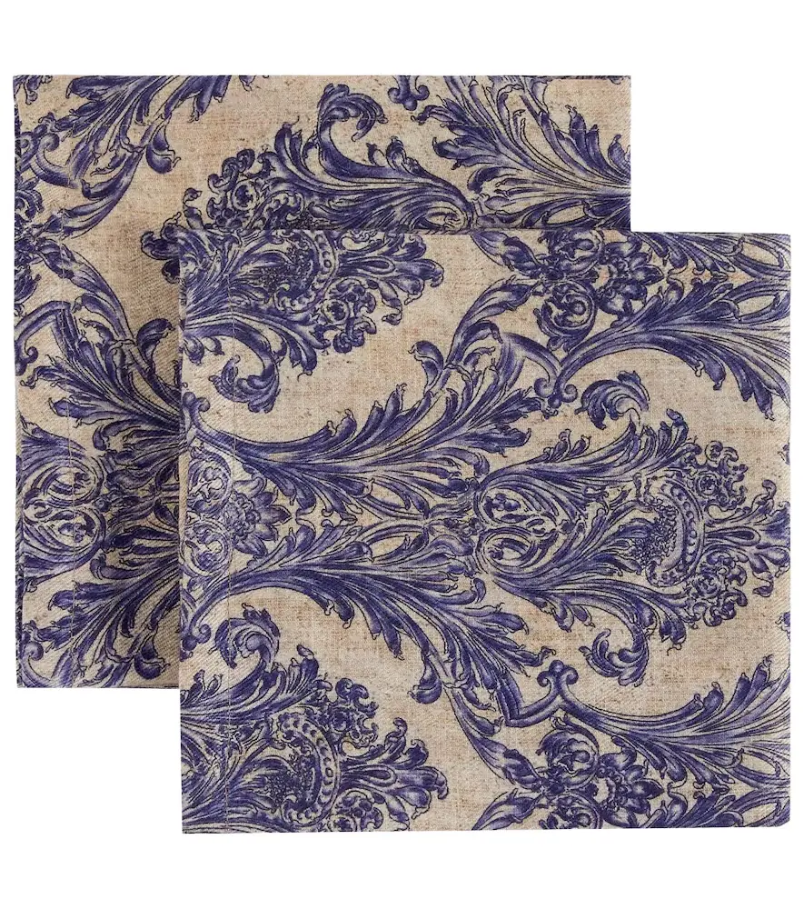 The House of Lyria Set of 2 Filea printed linen napkins