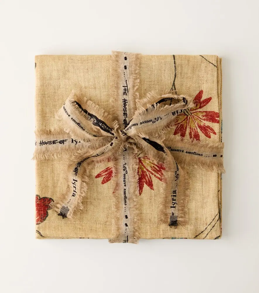 The House of Lyria Diomma set of 2 floral linen napkins | Thumbnail 2