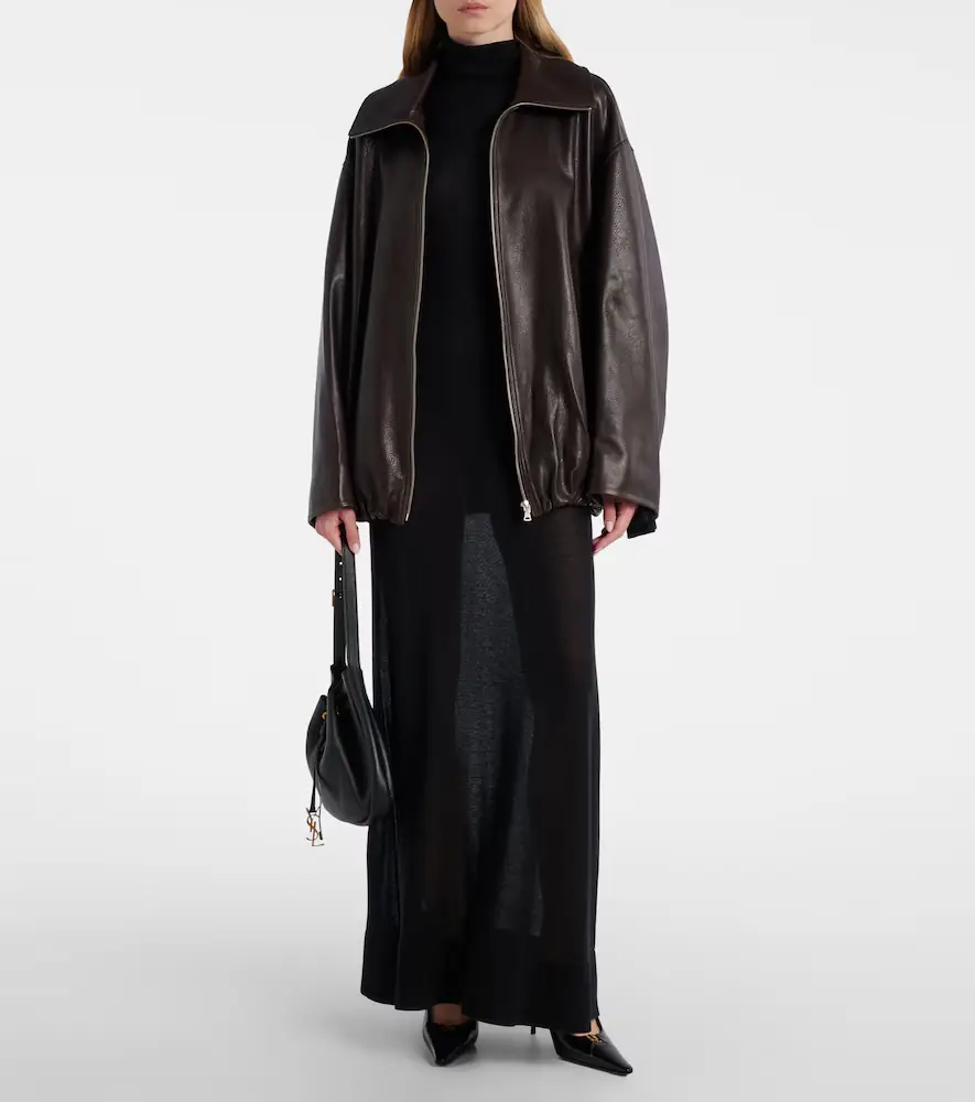 Nour Hammour Elisse leather bomber jacket | Thumbnail 2 Nour Hammour Elisse leather bomber jacket | Thumbnail 2