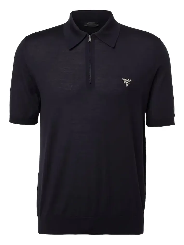 Logo virgin wool polo shirt