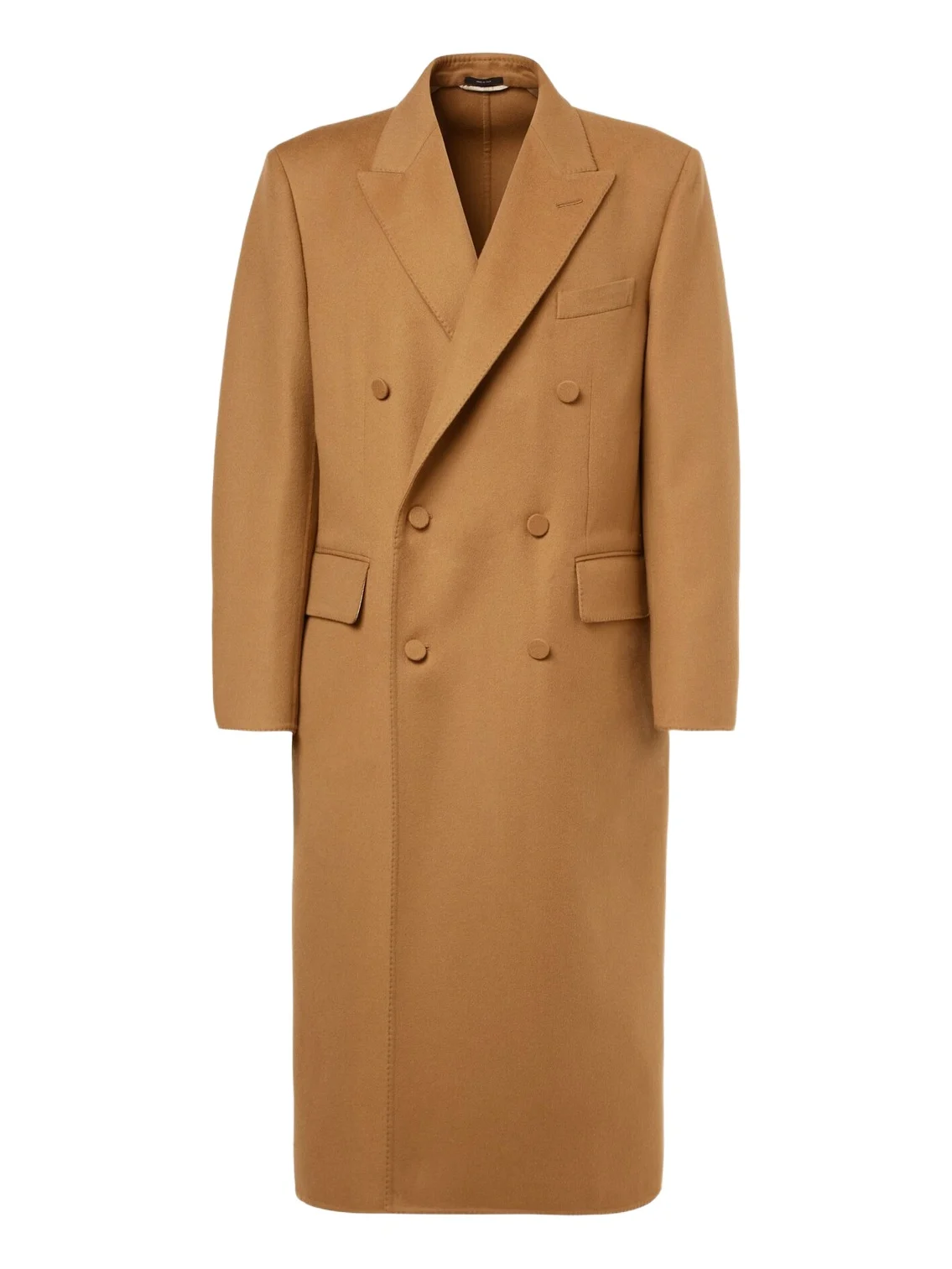 Double-breasted wool and cashmere coat