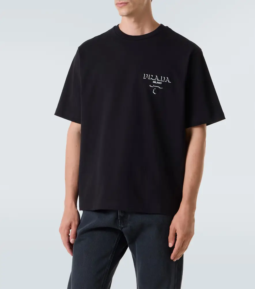 Prada Logo cotton jersey T-shirt | Thumbnail 4