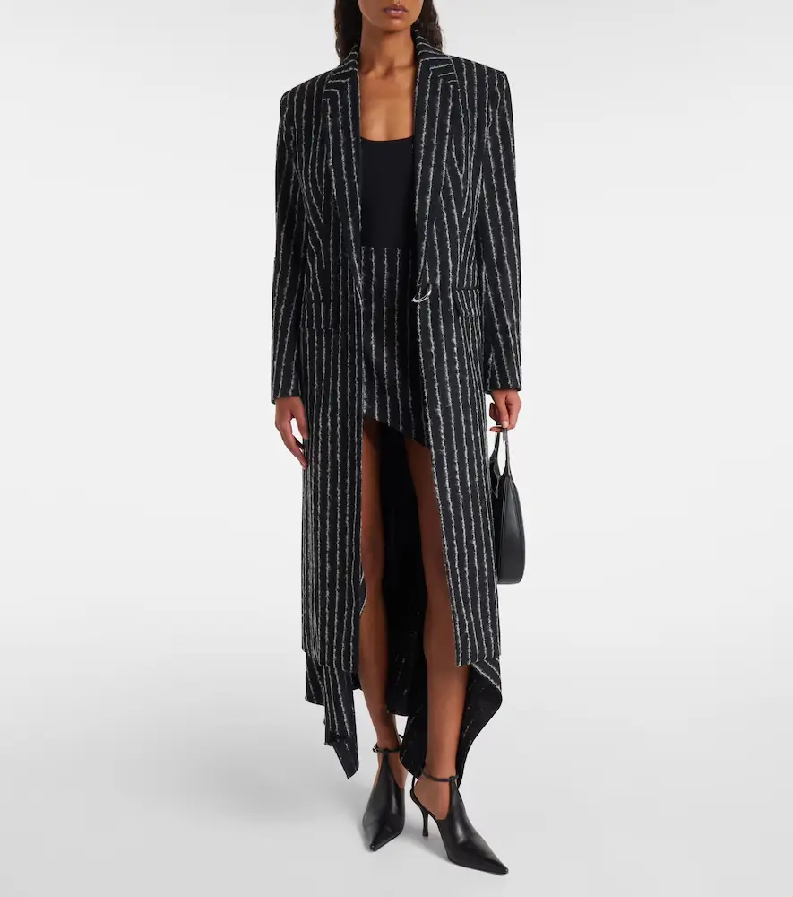 Mugler Pinstripe wool-blend coat | Thumbnail 5 Mugler Pinstripe wool-blend coat | Thumbnail 5
