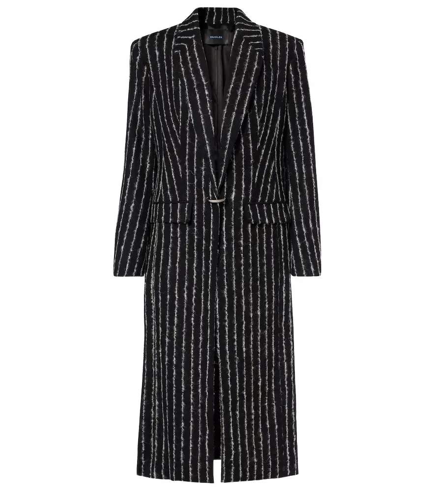 Mugler Pinstripe wool-blend coat | Image 1 Mugler Pinstripe wool-blend coat | Image 1