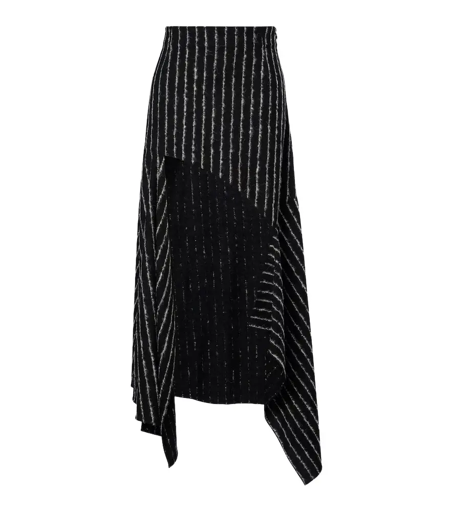 Mugler Striped asymmetric maxi skirt | Image 1 Mugler Striped asymmetric maxi skirt | Image 1