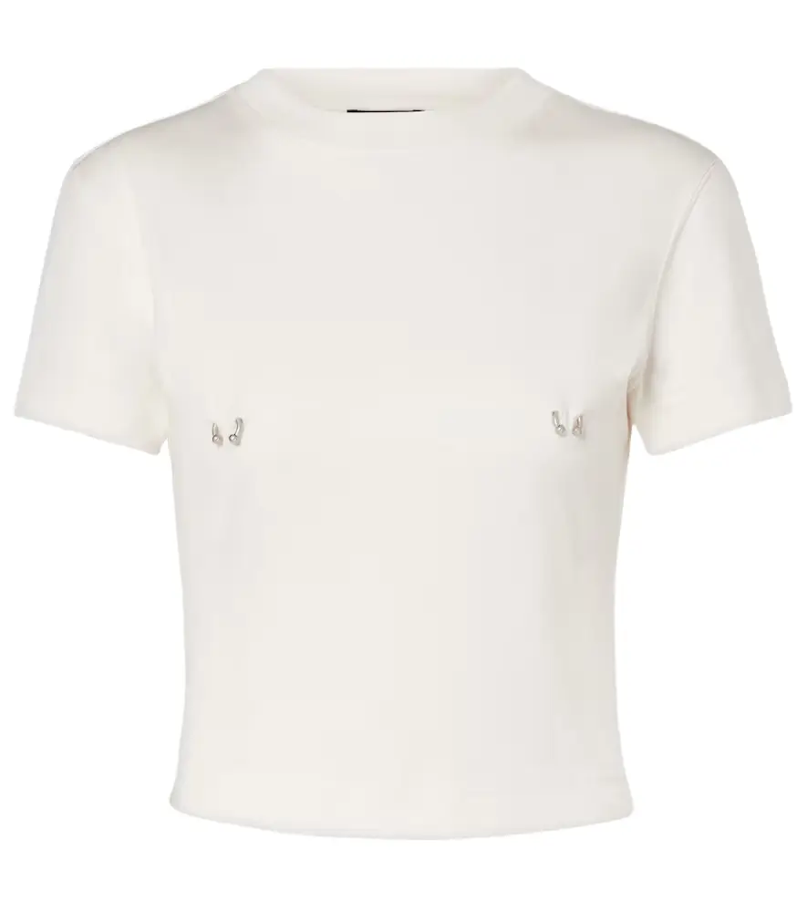 Mugler Embellished cotton jersey T-shirt | Image 1 Mugler Embellished cotton jersey T-shirt | Image 1