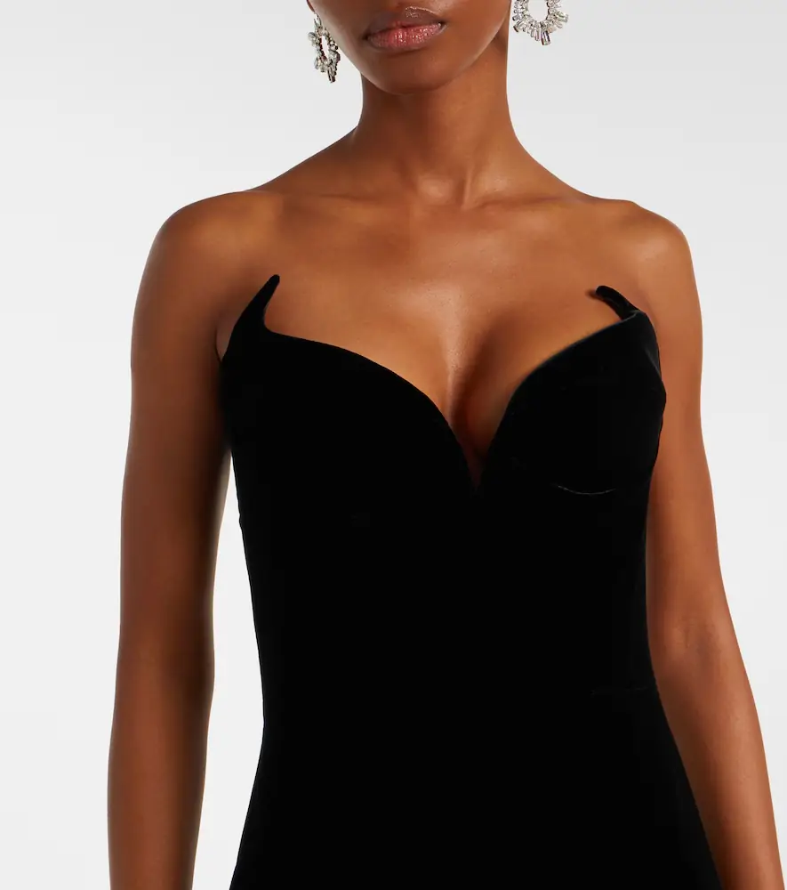 Mugler Velvet bustier dress | Thumbnail 3 Mugler Velvet bustier dress | Thumbnail 3