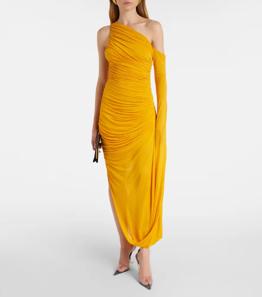 Mugler Draped one-shoulder jersey maxi dress | Thumbnail 3 Mugler Draped one-shoulder jersey maxi dress | Thumbnail 3