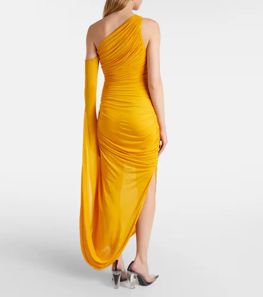 Mugler Draped one-shoulder jersey maxi dress | Thumbnail 4 Mugler Draped one-shoulder jersey maxi dress | Thumbnail 4
