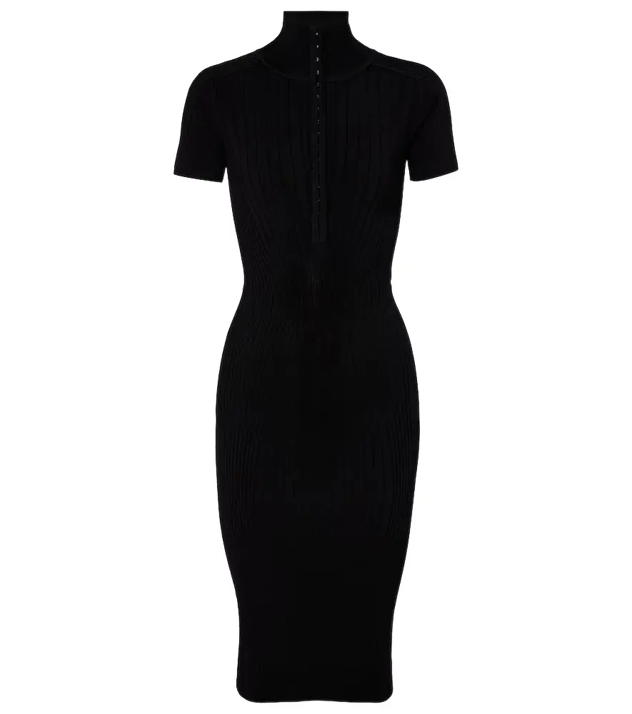 Mugler Ribbed-knit midi dress | Image 1 Mugler Ribbed-knit midi dress | Image 1