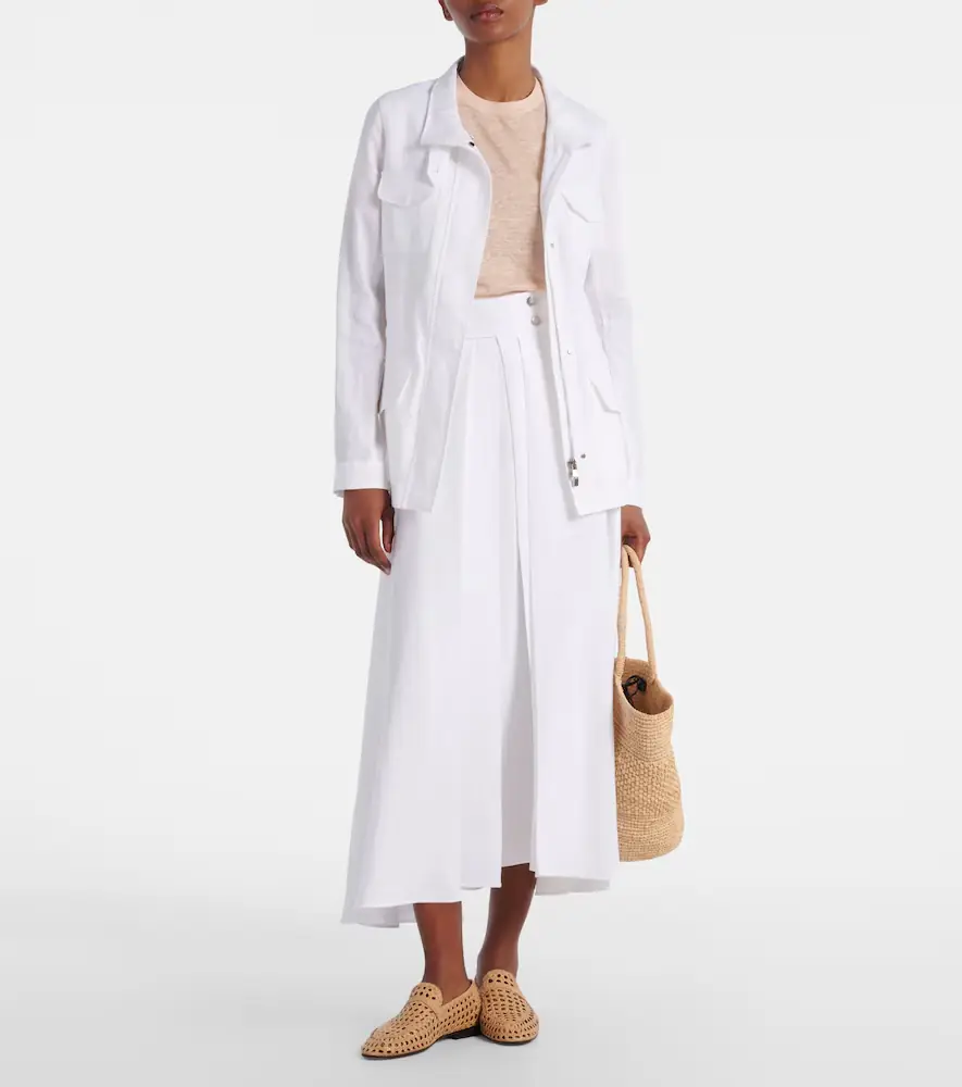 Loro Piana Petra pleated linen maxi skirt | Thumbnail 2 Loro Piana Petra pleated linen maxi skirt | Thumbnail 2