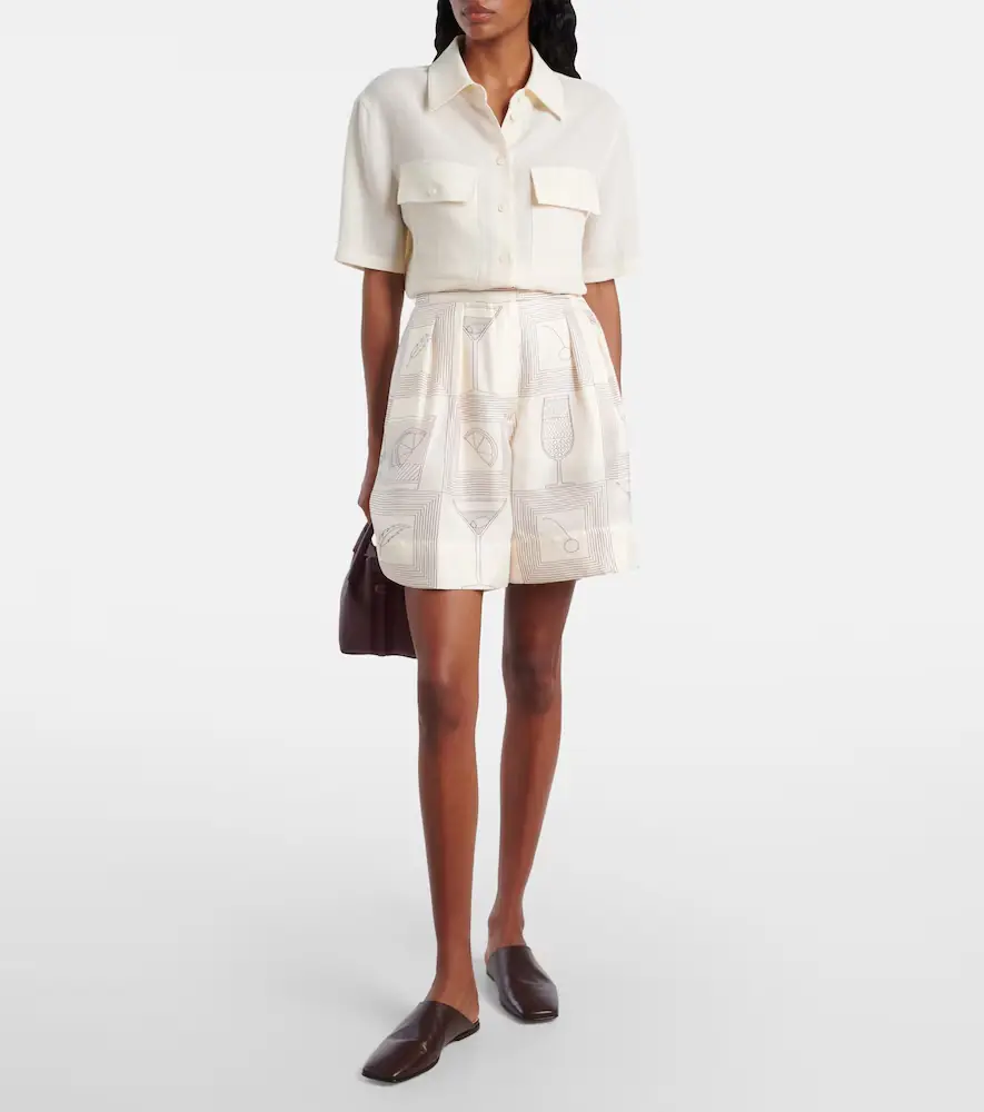 Loro Piana Dorin printed silk twill Bermuda shorts | Thumbnail 4