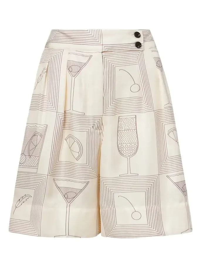 Loro Piana Dorin printed silk twill Bermuda shorts