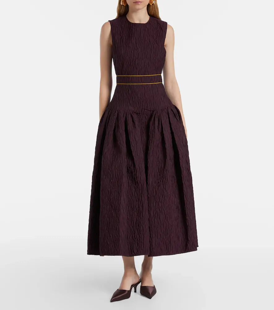 Roksanda Aya smocked cloque midi dress | Thumbnail 2 Roksanda Aya smocked cloque midi dress | Thumbnail 2