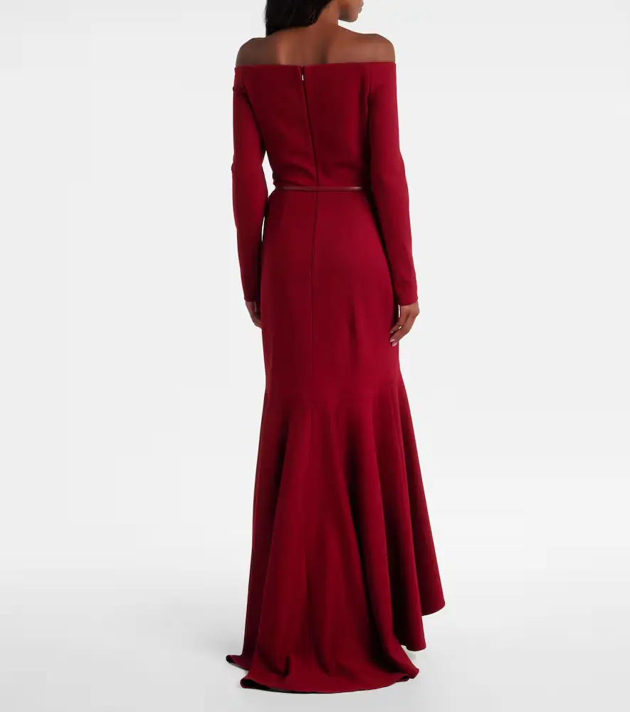 Elie Saab Belted off-shoulder jersey gown | Thumbnail 5 Elie Saab Belted off-shoulder jersey gown | Thumbnail 5