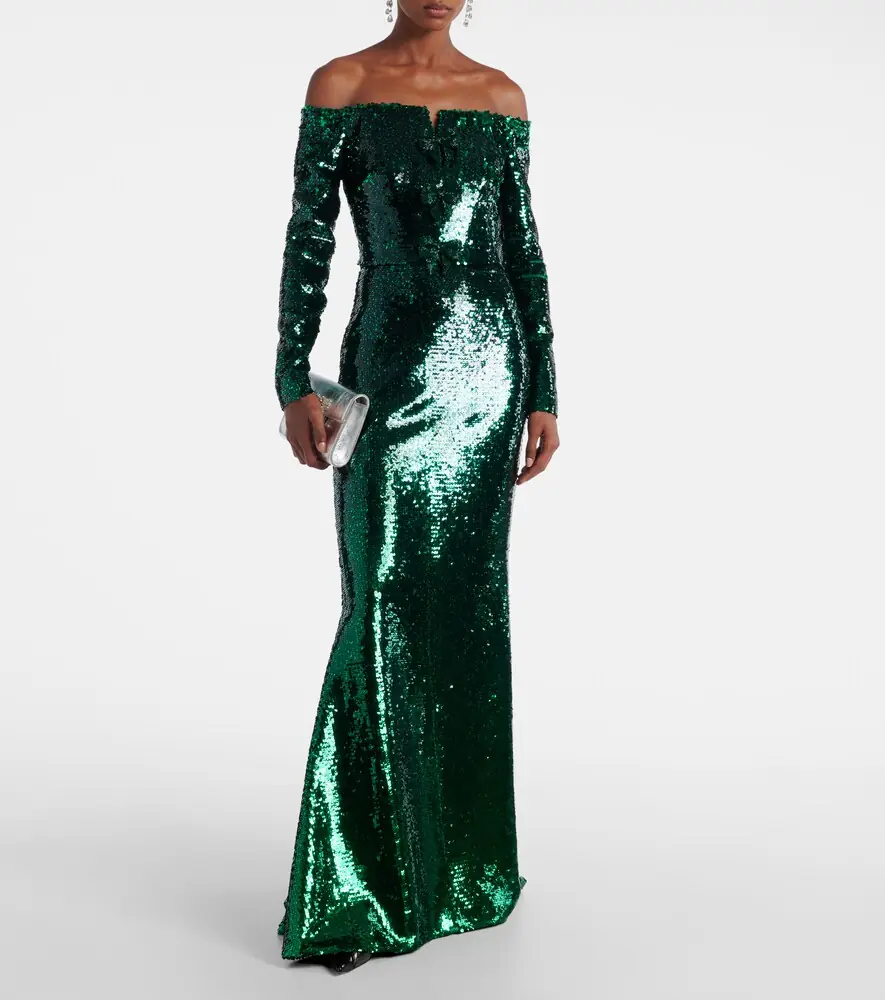 Elie Saab Sequined off-shoulder gown | Thumbnail 2 Elie Saab Sequined off-shoulder gown | Thumbnail 2
