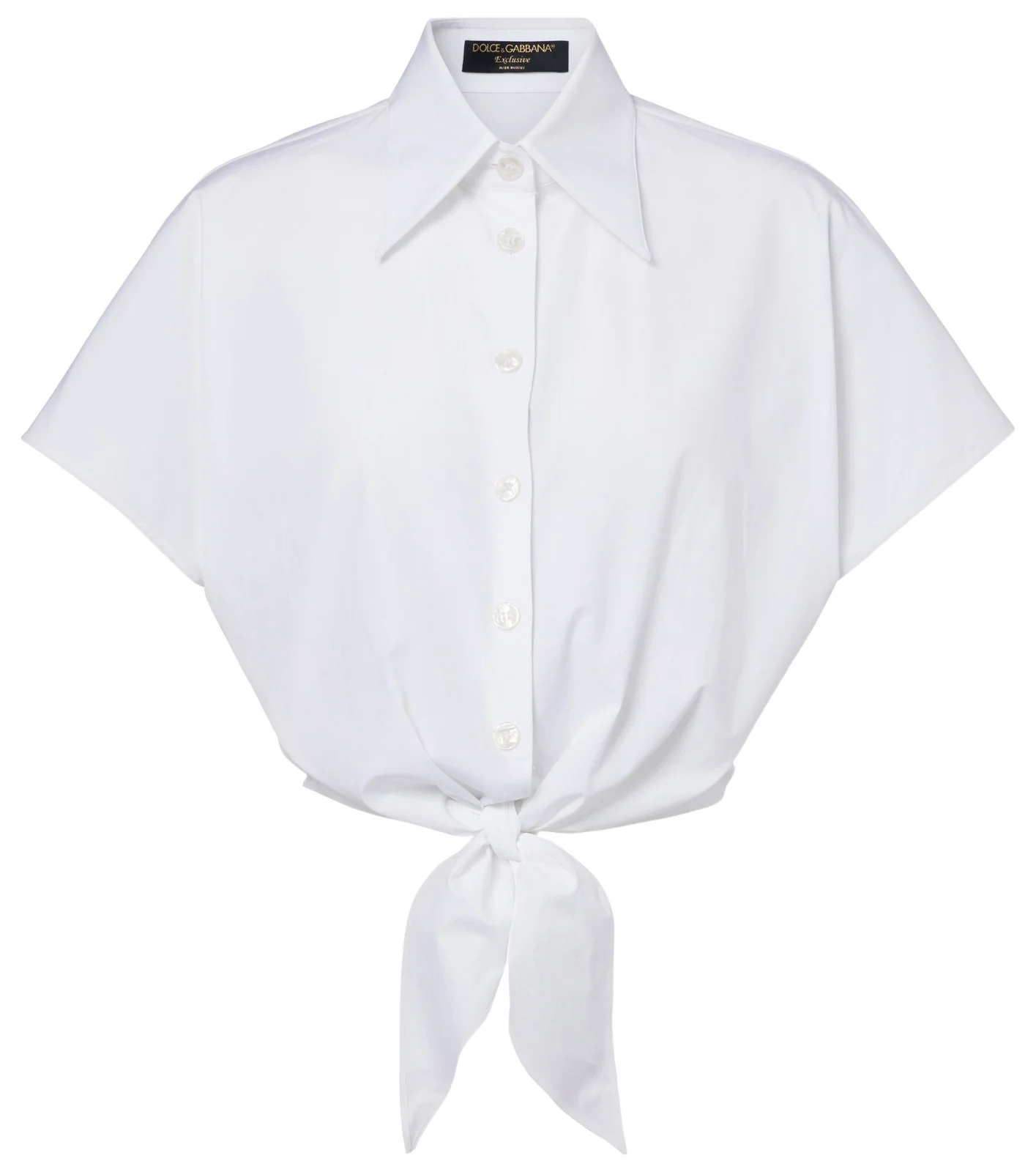 Cropped cotton-blend shirt