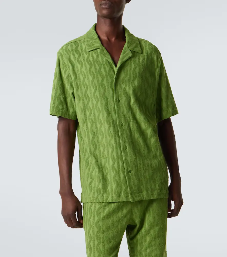 Frescobol Carioca Roberto cotton, silk, and linen terry shirt | Thumbnail 2