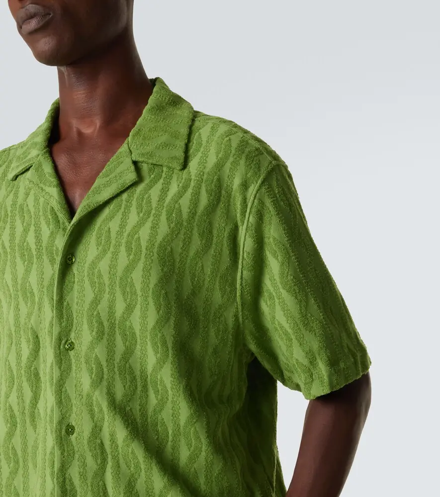 Frescobol Carioca Roberto cotton, silk, and linen terry shirt | Thumbnail 3