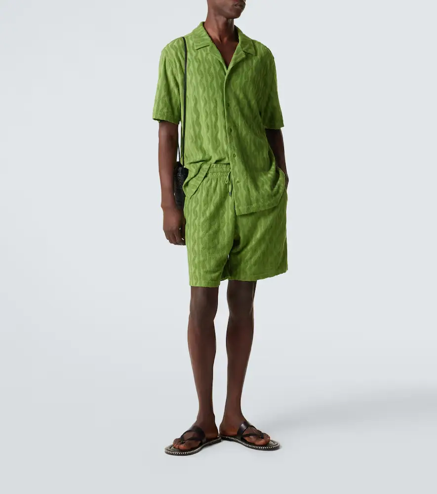 Frescobol Carioca Roberto cotton, silk, and linen terry shirt | Thumbnail 4