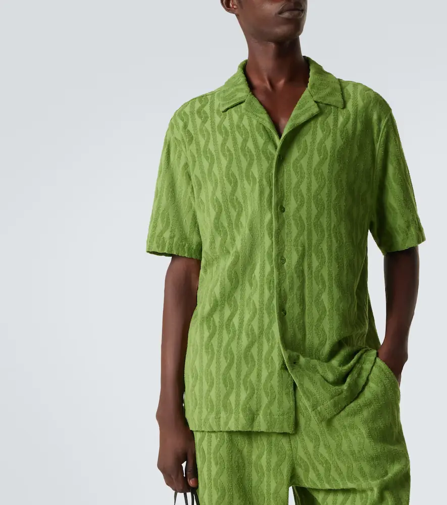Frescobol Carioca Roberto cotton, silk, and linen terry shirt | Thumbnail 6