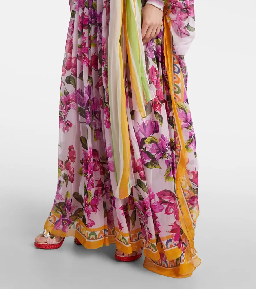 Dolce & Gabbana Belted floral silk kaftan | Thumbnail 3