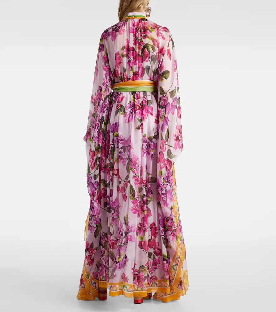 Dolce & Gabbana Belted floral silk kaftan | Thumbnail 4