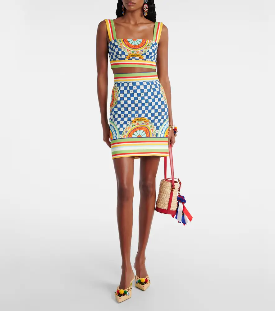 Dolce & Gabbana Cotton patterned miniskirt | Thumbnail 2