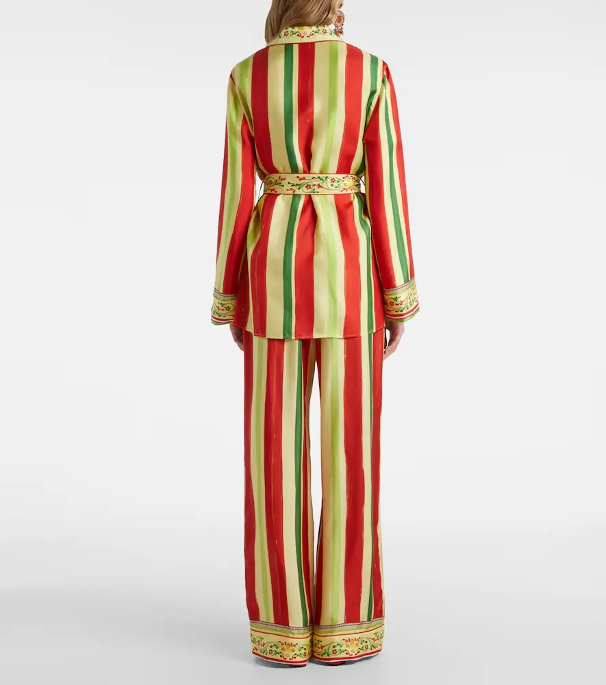 Dolce & Gabbana Belted striped silk shirt | Thumbnail 4