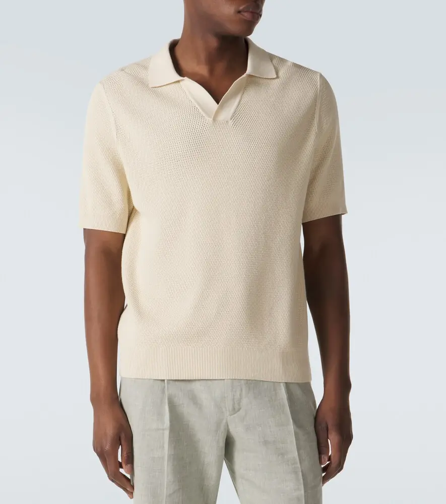 Sunspel Waffle-knit cotton polo shirt | Thumbnail 5