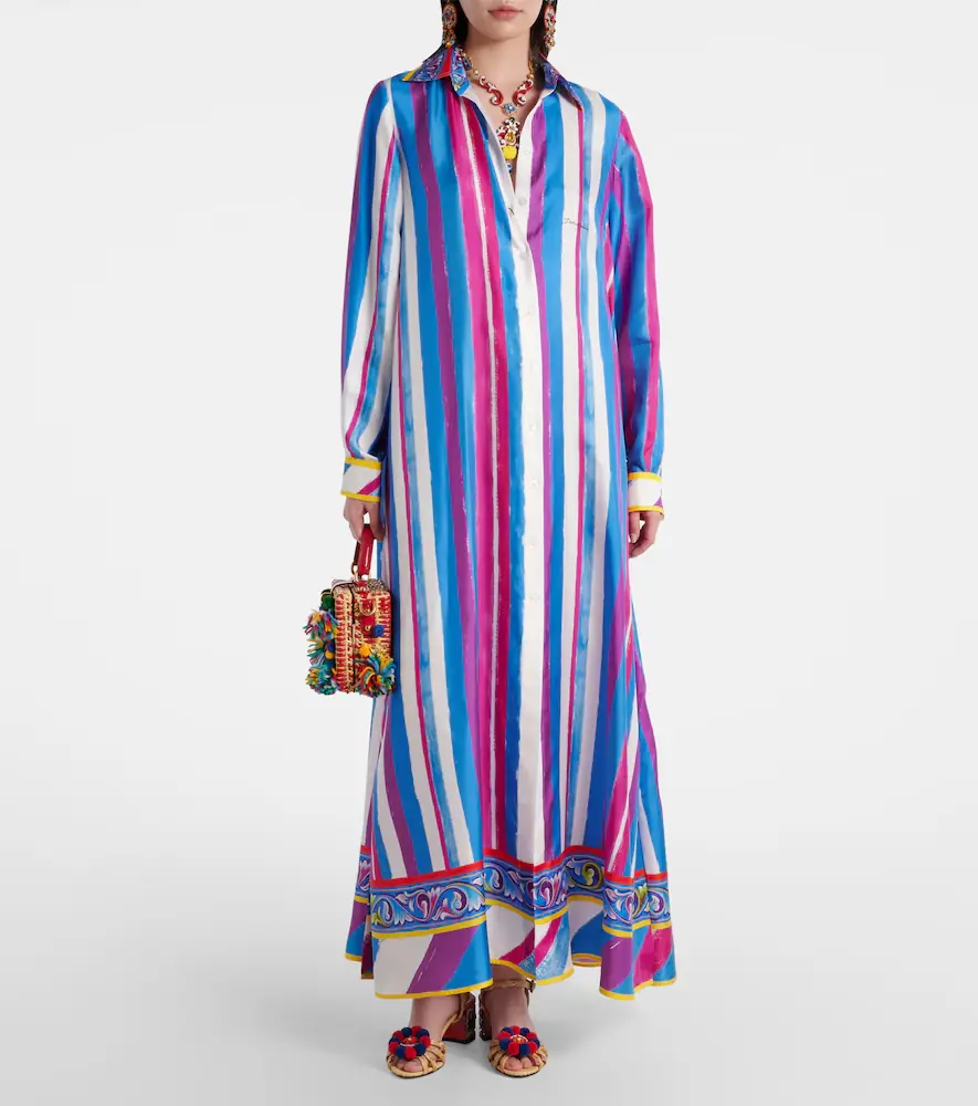 Dolce & Gabbana Striped silk kaftan | Thumbnail 3 Dolce & Gabbana Striped silk kaftan | Thumbnail 3