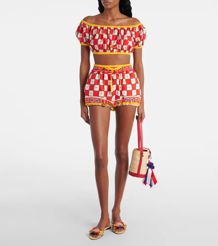Dolce & Gabbana Patterned cotton crop top | Thumbnail 3 Dolce & Gabbana Patterned cotton crop top | Thumbnail 3