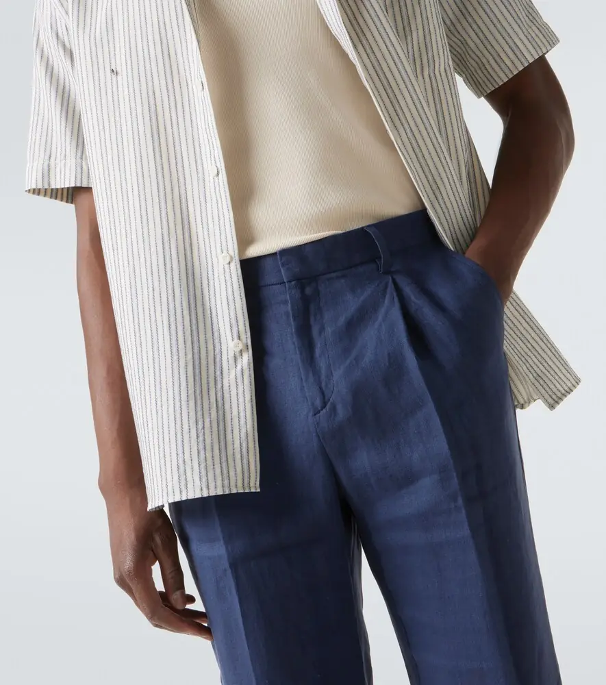 Sunspel Pleated linen straight pants | Thumbnail 2 Sunspel Pleated linen straight pants | Thumbnail 2