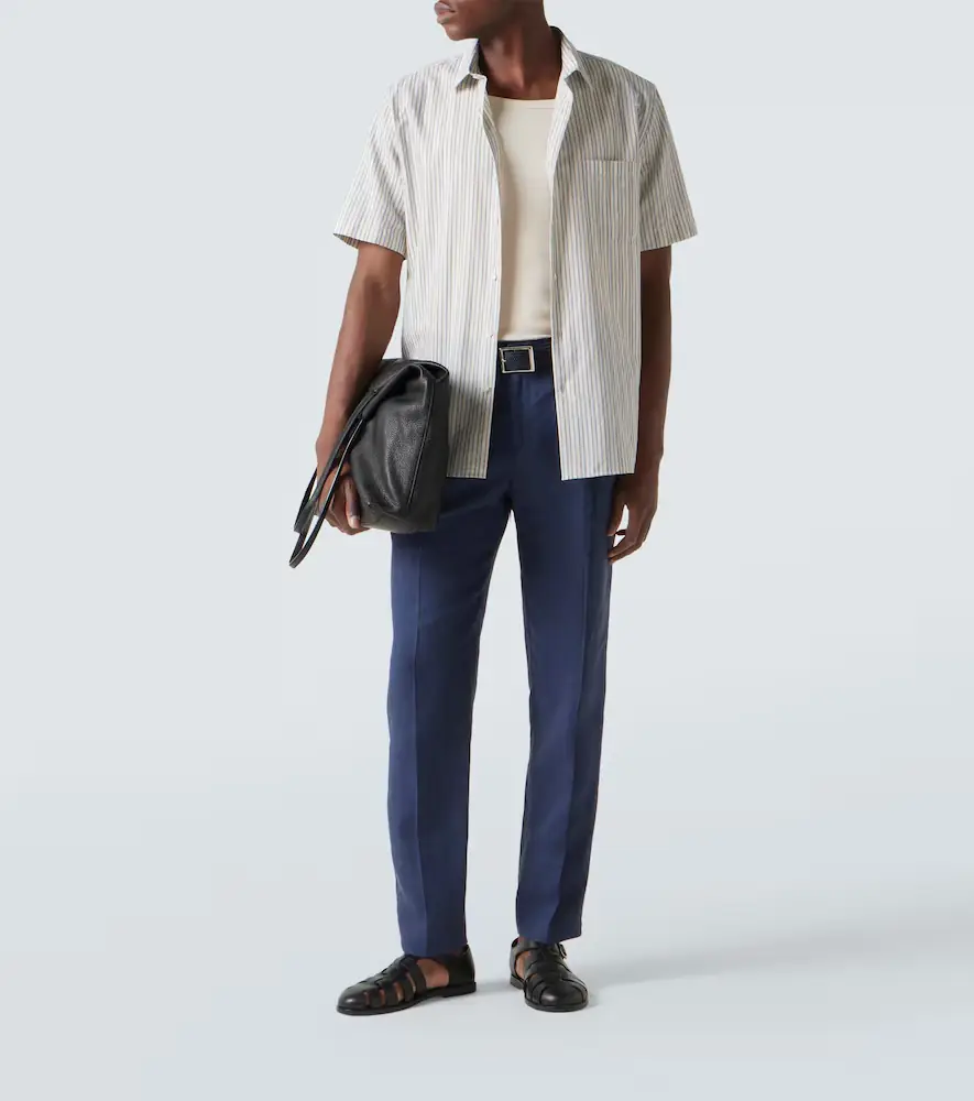 Sunspel Pleated linen straight pants | Thumbnail 3 Sunspel Pleated linen straight pants | Thumbnail 3