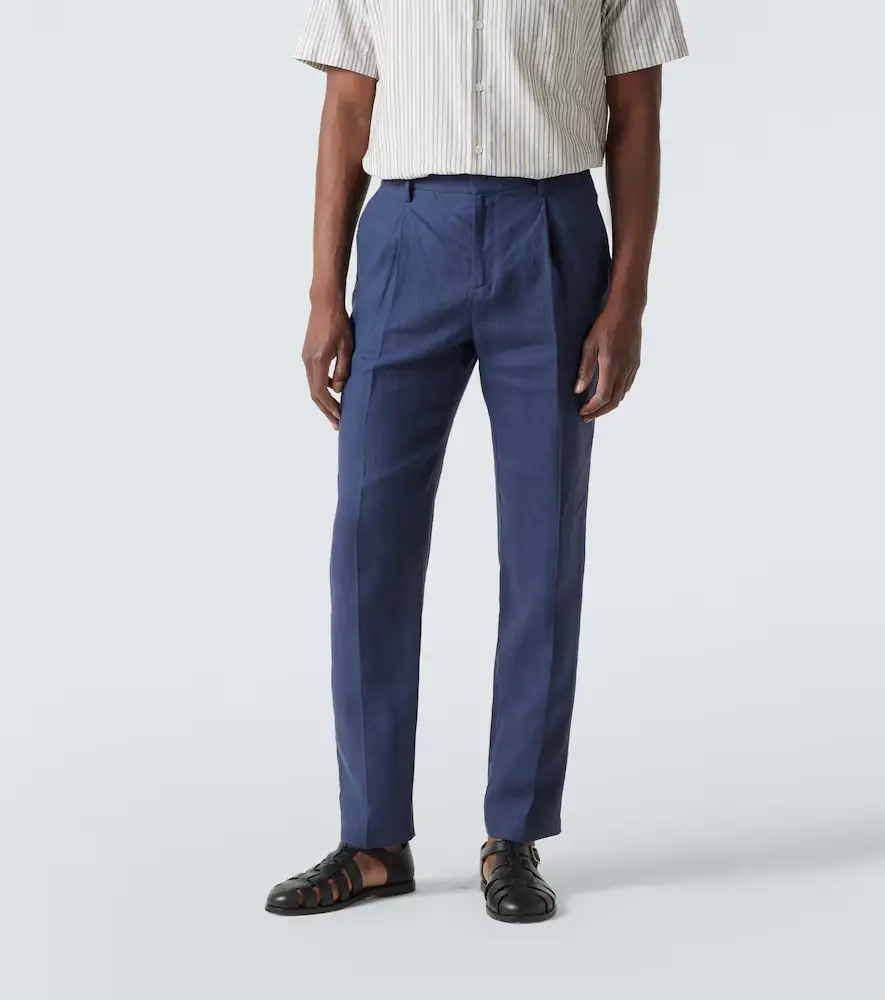 Sunspel Pleated linen straight pants | Thumbnail 4 Sunspel Pleated linen straight pants | Thumbnail 4