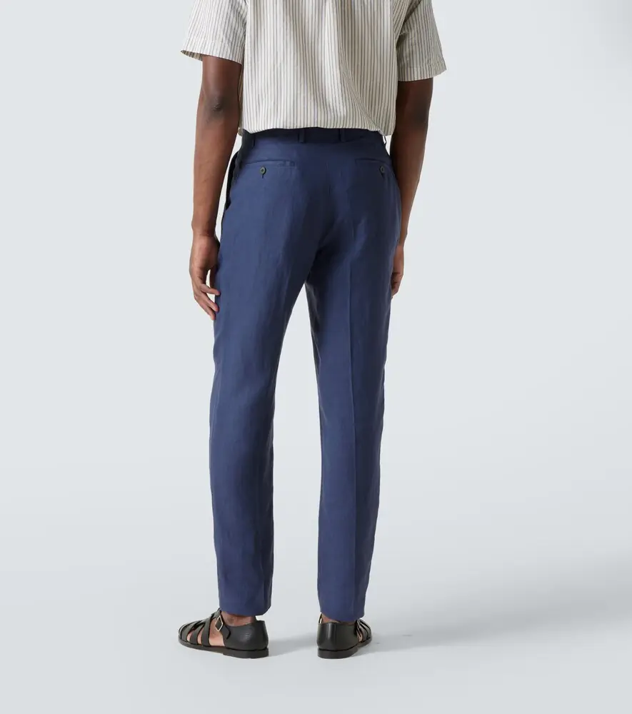 Sunspel Pleated linen straight pants | Thumbnail 5 Sunspel Pleated linen straight pants | Thumbnail 5