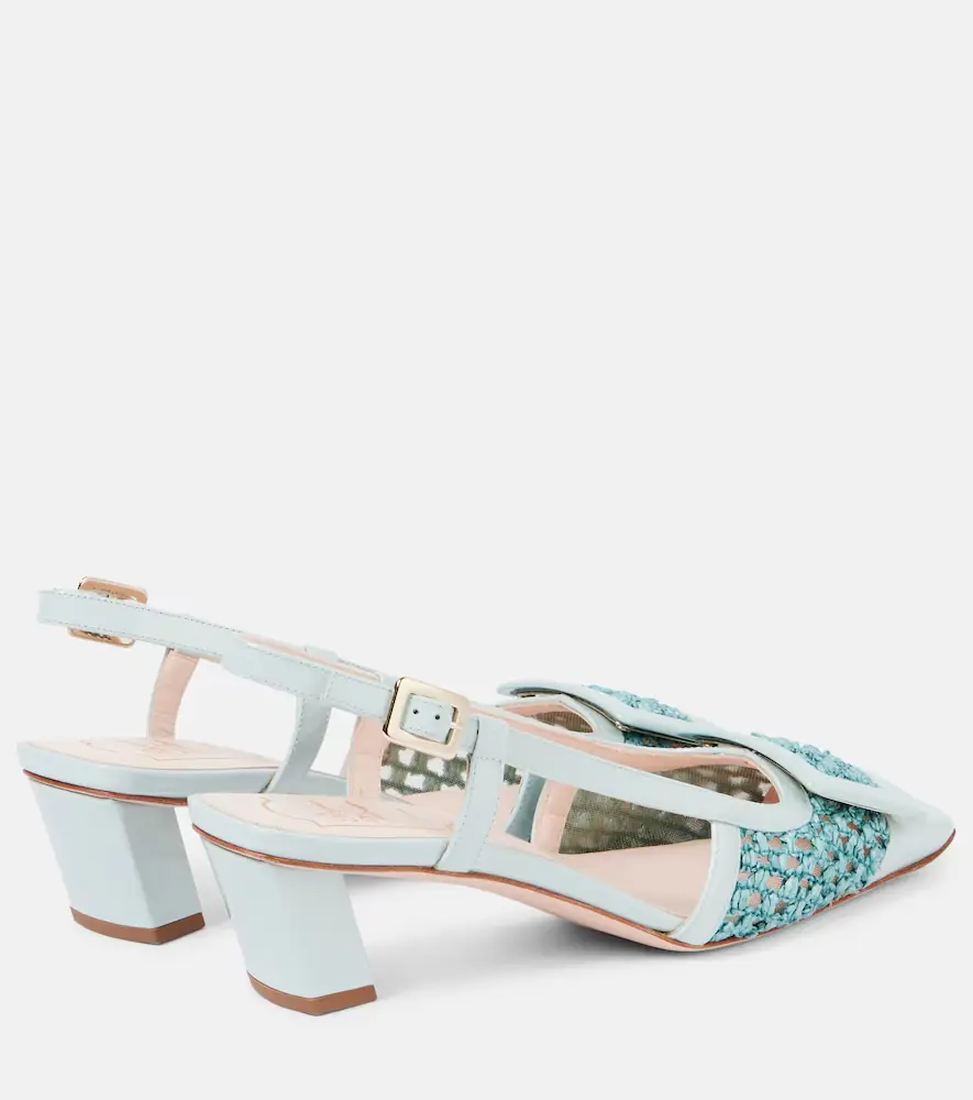 Roger Vivier Belle Vivier 45 crochet leather slingback pumps | Thumbnail 3 Roger Vivier Belle Vivier 45 crochet leather slingback pumps | Thumbnail 3