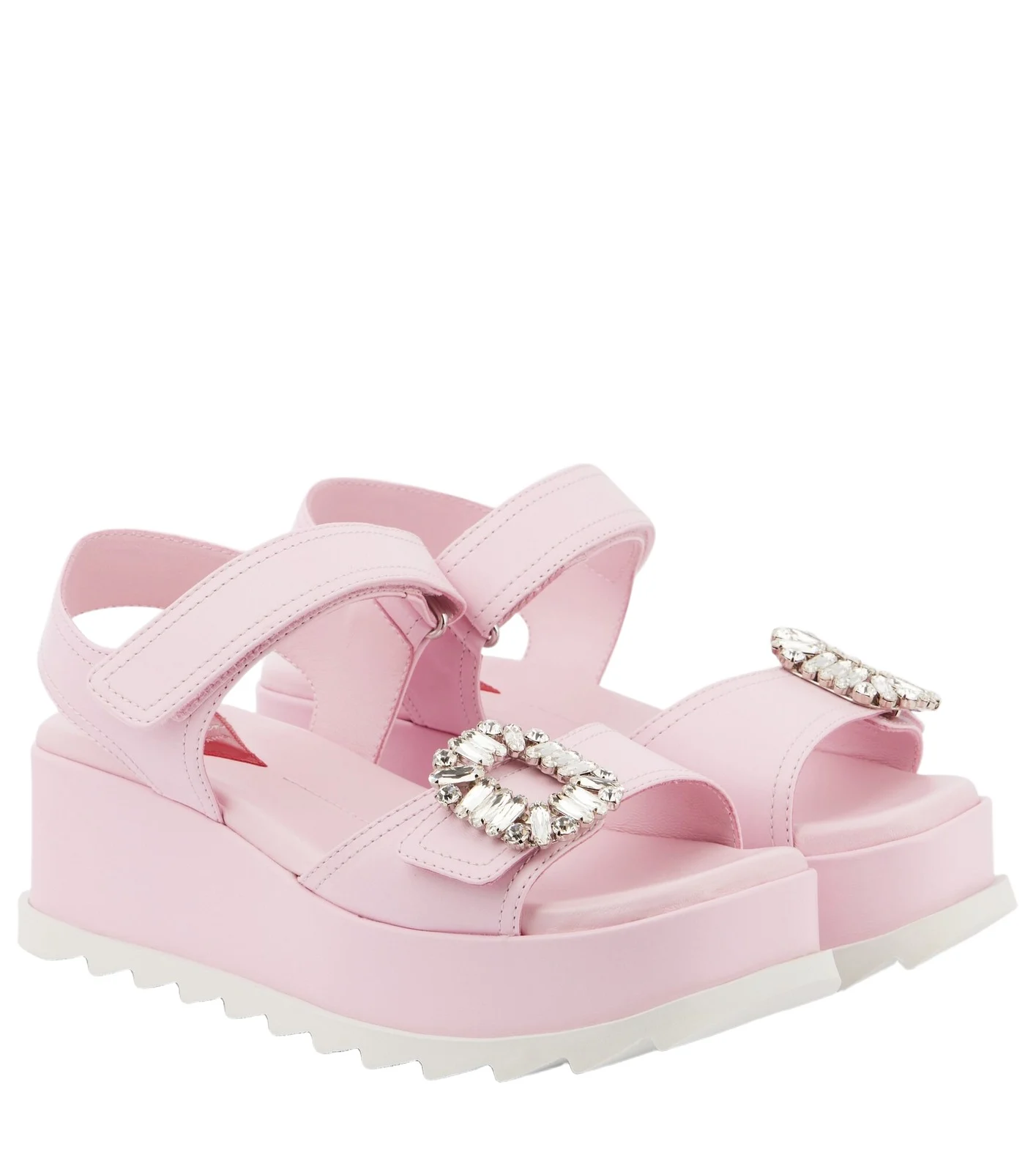 Embellished leather platform sandals Embellished leather platform sandals
