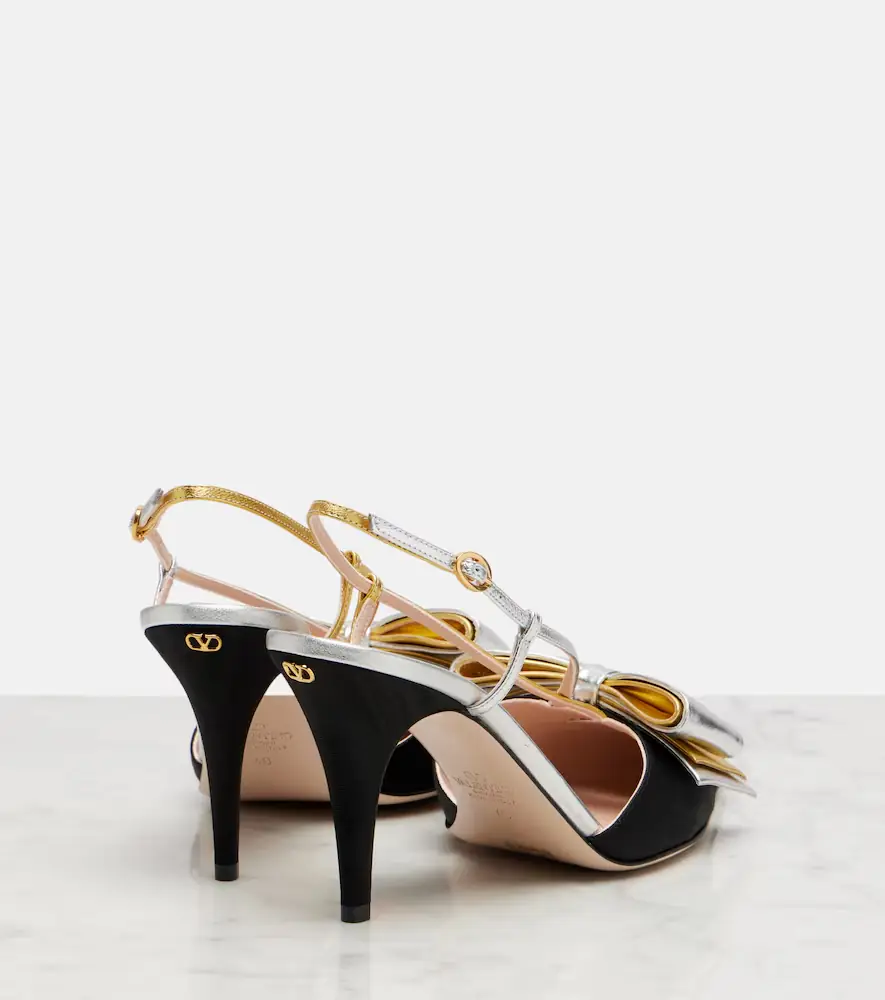 Valentino Garavani Bowow 85 moiré slingback pumps | Thumbnail 2