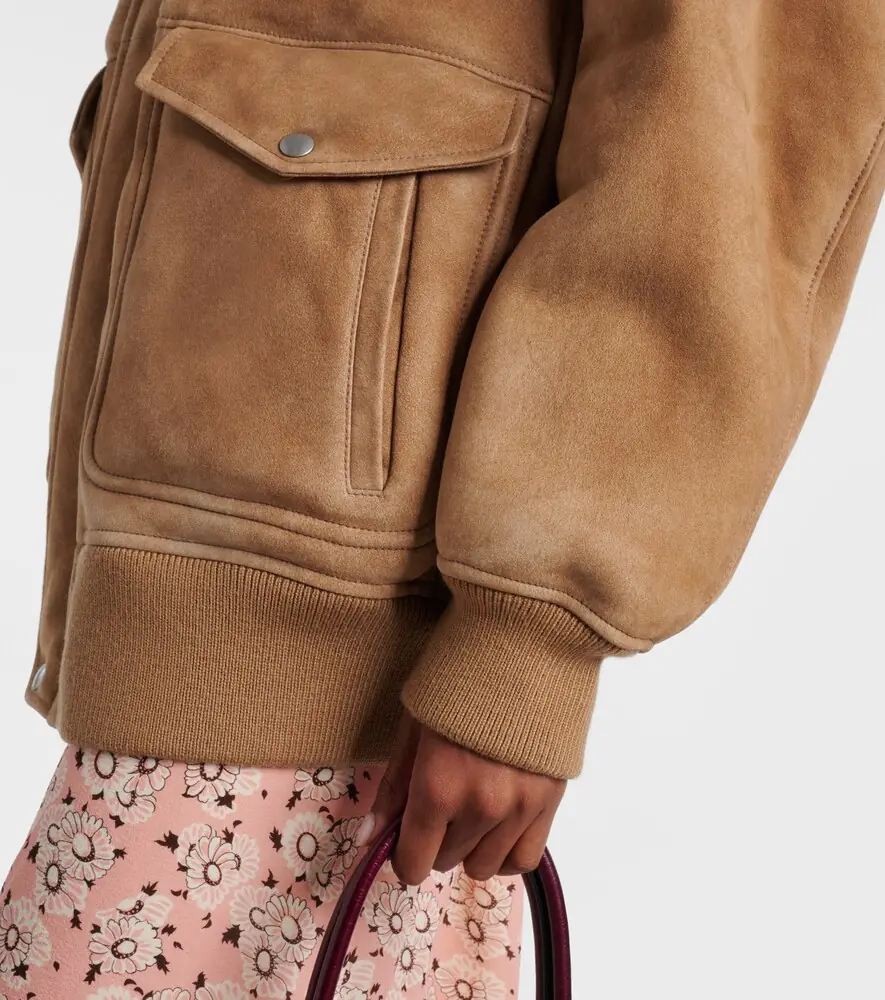 Prada Shearling-trimmed suede jacket | Thumbnail 4 Prada Shearling-trimmed suede jacket | Thumbnail 4