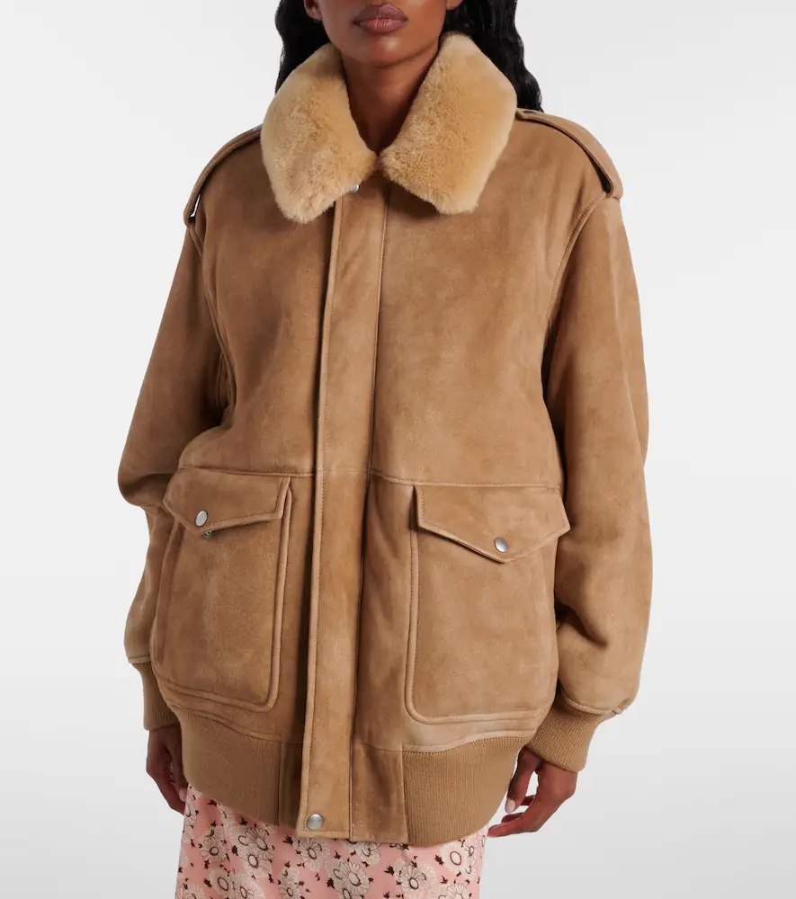 Prada Shearling-trimmed suede jacket | Thumbnail 6 Prada Shearling-trimmed suede jacket | Thumbnail 6